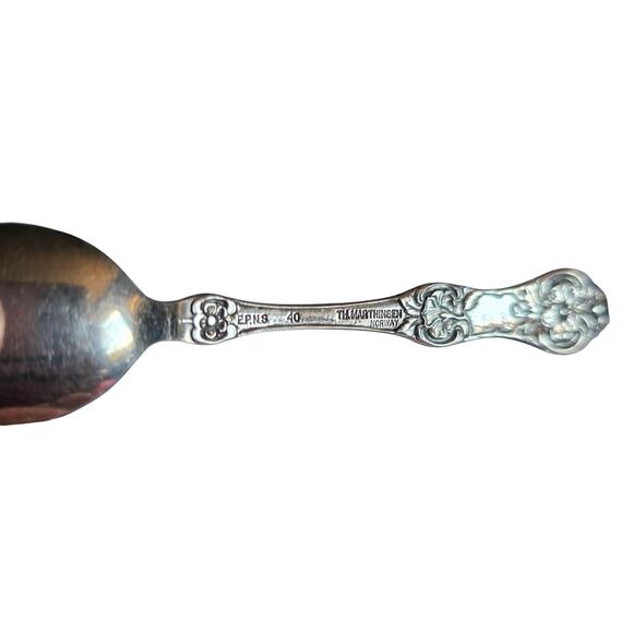 TH. Marthinsen Norway EPNS 40 Lemon / Olive Spoons 4” - Picture 5 of 5